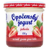Opočenský jogurt ve skle jahoda 150g 
