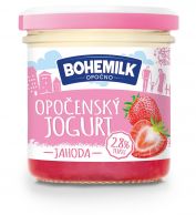 Opočenský jogurt ve skle jahoda 150g 
