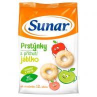 Sunar Dětský snack prstýnky s příchutí jablko 50g