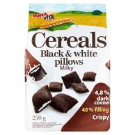 BONAVITA Cereals Black & White Pillows s mléčnou náplní 250g