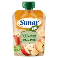 Sunar BIO 100 % ovoce Jablko, banán kapsička 100g