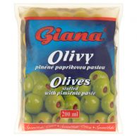 Olivy zelené plněné paprikovou pastou 195g/80g