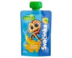 Přesnídávka ovocná HELLO s jablky a banány 100g kapsička 