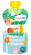BABYLAND Přesnídávka s broskvemi a banánem kapsička 120g
