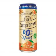 Pivo Zlatopramen Radler 0,0% s příchutí mandarinka 0,5l plech