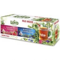 Loyd čaj ovocný Malina&Jahoda Borůvka&Ostružina 80g + sklenice