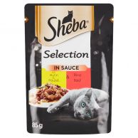 Kapsička kočka Sheba Selection s kuřecím a hovězím ve šťávě 85g