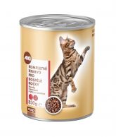 AXI Kompletní krmivo pro dospělé kočky kousky s hovězím a játry v omáčce 830g  