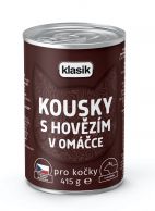 KLASIK Komplet. krmivo pro kočky Kousky s hov.v omáč. 415g