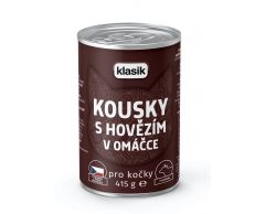 KLASIK Komplet. krmivo pro kočky Kousky s hov.v omáč. 415g