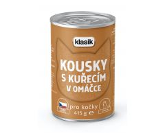 KLASIK Komplet. krmivo pro kočky Kousky s kuř.v omáč. 415g