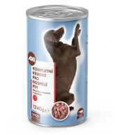 AXI Kompl. krmivo pro dosp. psy Kousky s telecím v omáčce 1240g