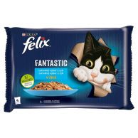 FELIX Kapsičky kočka Fantastic s lososem a platýzem v želé 4x85g