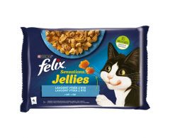 FELIX Kapsička kočka Sensations Jellies Lahodný výběr z ryb v želé 4x85g