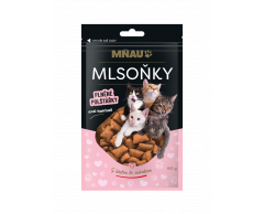 MŇAU Mlsoňky plněné polštářky anti-hairball doplň. krmivo 60g