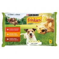 Kapsičky pro psy Friskies Adult výběr ve šťávě 4x100g 