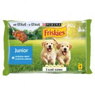 Kapsičky pro psy Friskies Junior výběr ve šťávě 4x100g 