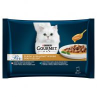Kapsička kočka Gourmet Perle Gravy Delight losos, tuňák 4x85g